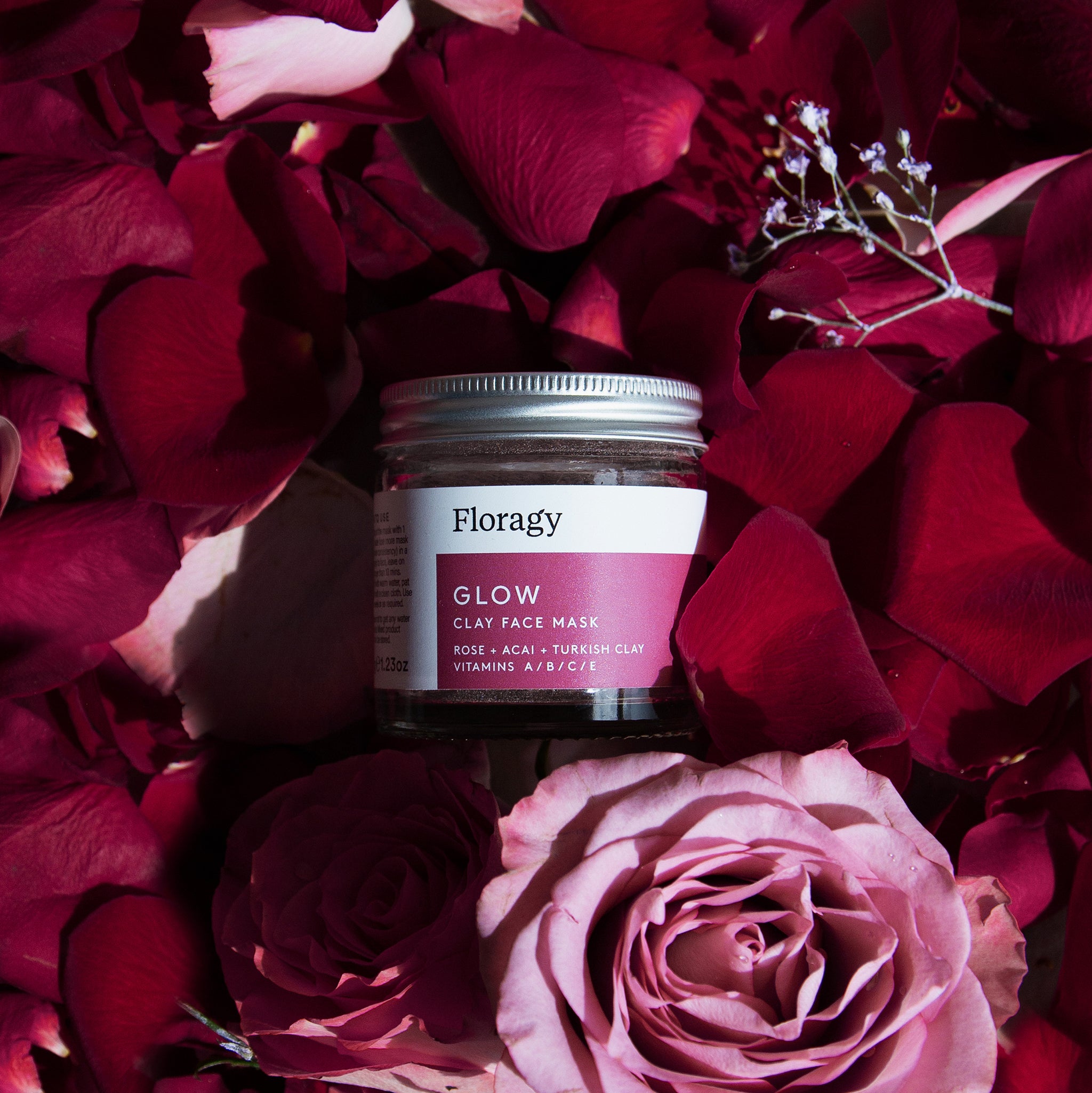 Glow – Rose + Acai Berry Clay Mask Mini